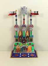 WEIHNACHTSKRIPPE SZOPKA Pappkrippe Krippe Stanniol bunt Krakau Polen 23 cm groß