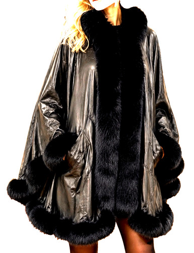 Leder mantel jacke cap - leder,