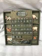 Retro - Holzwand Perpetual Kalender /Dekoration  Gebraucht 