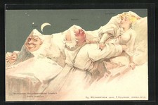 Künstler-AK Killinger Nr. 113: Eiger, Mönch und Jungfrau, Berg mit Gesicht / Be 