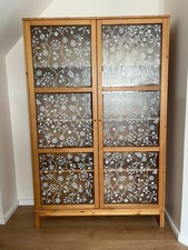 Schrank Vitrine Regal mit Glastüren  IKEA Linnarp Massiv Holz