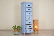schöne Vintage Hochkommode in Shabby-Chic-Blau im Landhausstil