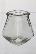 #520 Kleine viereckige Vase / Blumenvase aus Glas klar