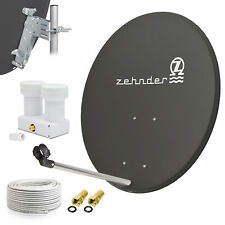 ZEHNDER Digitale SAT Anlage 80cm Monoblock Single LNB 10m Kabel Astra Hotbird d