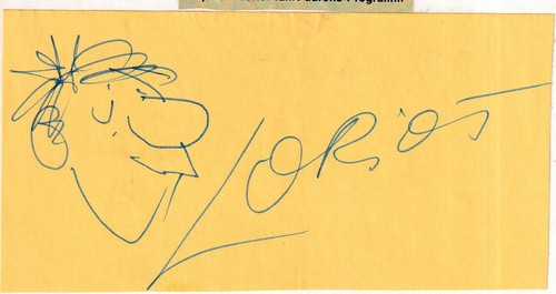 Loriot blatt mit zeichnung - -,