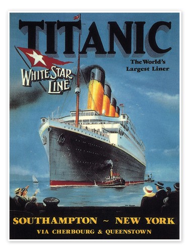 Poster white star line - white,