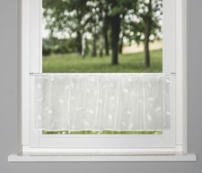 Voile-Cafehaus-Gardine SHARY, Stickerei-Motiv, Stangendurchzug, transparent, Far