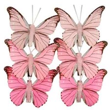 6 Schmetterlinge mit Clip -