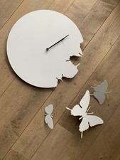 BUTTERFLY Wanduhr bluette +