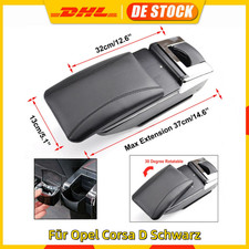 Für Opel Corsa D Schwarz Mittelkonsole Armauflage Mittelarmlehne Kunstleder DE