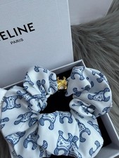 Celine Scrunchie Weiß - Blau 