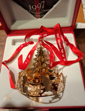 GEORG JENSEN 1997 Christmas Joy Weihnachtsfreude 24k verg.+ Box - F. N.-Schmidt