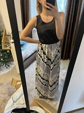 Damen Langes Maxikleid Kleid mit Muster Schwarz Bunt 36 S Primark