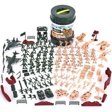 164 Teiliges Soldaten Spielset Mini Soldaten Figuren Spielzeug Set Deluxe Mil...