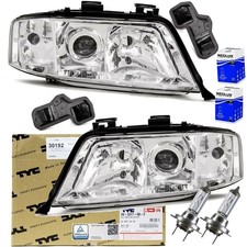 SET Scheinwerfer Klarglas Chrom H7/H1 DE-Linse+ Birnen + Halter Audi A6 4B 97-01
