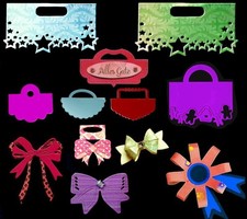 "Tüten-/ Beutel- Verschluss & Schleifen"  Stanzschablone/ Cutting