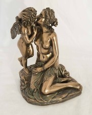 Engel Bronzefigur - Armor küsst Jungfrau - Putte Veronese Deko Jugendstil 3069