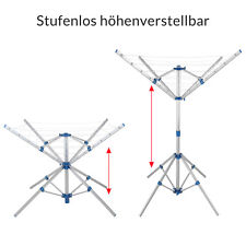 B-Ware Aluminium Wäschespinne mit 4 Armen und 4 Standfüßen - 16m Gesamtleine