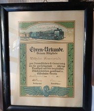 Schmuckurkunde für Reichsbahn