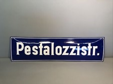 Emaille Straßenschild 'Pestalozzistr.' Email Emaille Schild 56cm x 15cm | #4