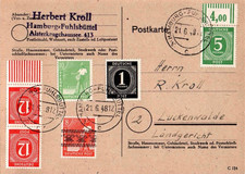 Gemeinschaftsausgabe - Postkarte - Zehnfachfrankatur - Hamburg nach Luckenwalde