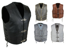 Motorrad Herren Leder Weste