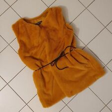 Weste Fell Plüsch Damen Größe S Curry Senfgelb