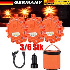 3/6 Stück LED Warnblinkleuchte Pannenleuchte Unfalllicht rotierend Warnleuchte