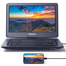 19" Tragbarer DVD Player mit 16" HD Bildschirm HDMI USB AV-IN/OUT 6 Stunden AKKU