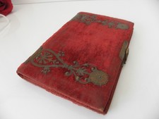 Altes Album Tagebuch Samteinband mit herrlichen Metall Einlagen + Verschluß