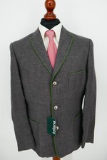 Tofana Lodenfrey Trachten Janker Gr.50 100% Leinen Anthrazit Grau NEU + Etikett