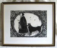 Zeichnung - Gerahmt - Holz - Glas