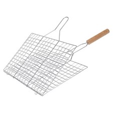 BBQ Grillguthalter Grillhalter Grillgut Fleisch Fisch Gemüse Grillkorb Verchromt