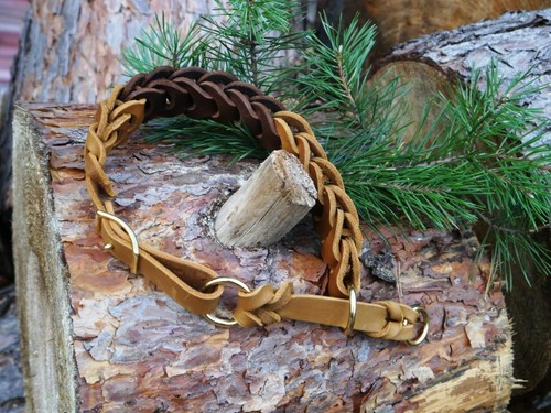 Zweifarbiges fettlederhalsband - zweifarbiges,