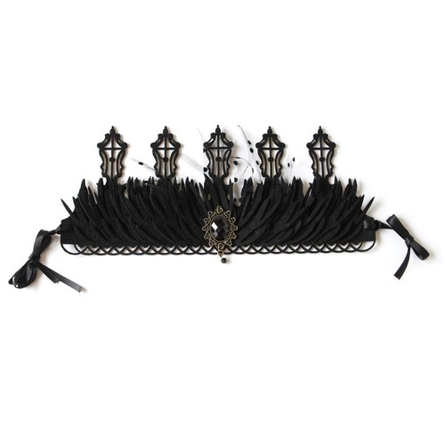 Haarband mit schwarzer krone - schwarzer,