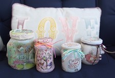 Landhaus  Shabby  Motiv Vorrats Gläser  viele Muster 