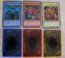 Yugioh Ägyptische Götterkarten Slifer, Obelisk, Ra Ultra Rare 3er Set LC01-DE