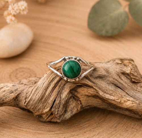 Malachit silberring 925er - malachit,
