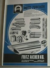 Fritz Aicher Katalog Auto Zubehör Auspuffblenden Mercedes VW BMW etc. 80er Jahre