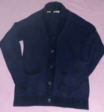 Selected Homme Herren Strick Jacke Gr.L Blau Baumwollmischung