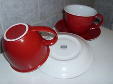 Ritzenhoff & Breker FLIRT DOPPIO 2 x Jumbo-Gedeck Obertasse mit Unterteller! rot