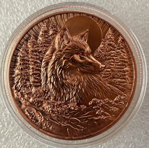 Kupfermünze wolf im wald - kupfermünze,