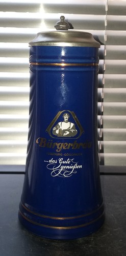 Bierkrug mit zinndeckel l - bierkrug,