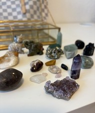 Große Heilsteine Kristalle Edelsteine Sammlung Mit Aufbewahrung Schmuckkasten