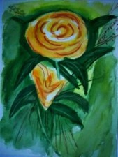 Gelbe Rosen Aquarell Original