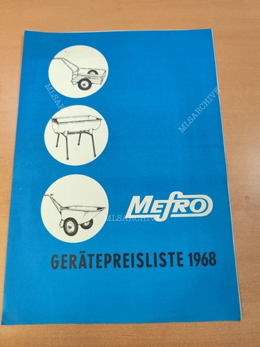 Mefro gerätepreisliste 1968 - gerätepreisliste,