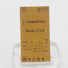 Fahrkarte Fahrschein Minden Haste 1976 Buchstabenkarte N