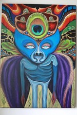 ORIGINAL Acryl Bild Gemälde Schmetterling Surreal Malerei HANDGEMALT