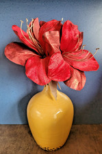 Vase Keramik gelb braunes