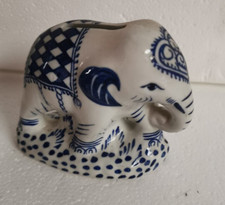 AlteSammel  Spardose aus Keramik, Motiv Elefant, in Delft-Blau